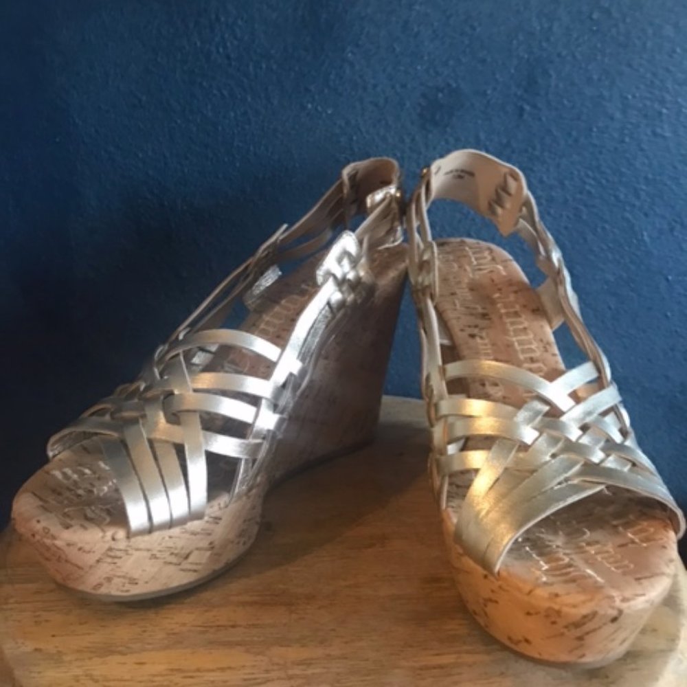 Women's Juicy Couture Wedge Gold Shoes